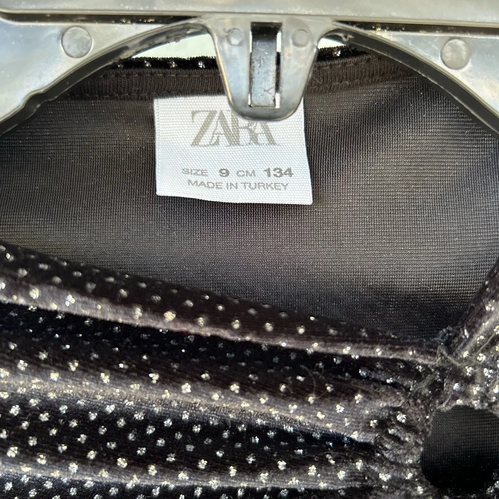 Girl’s Zara A-line Sparkly Glitter Key Hole Detail Dress Size 9